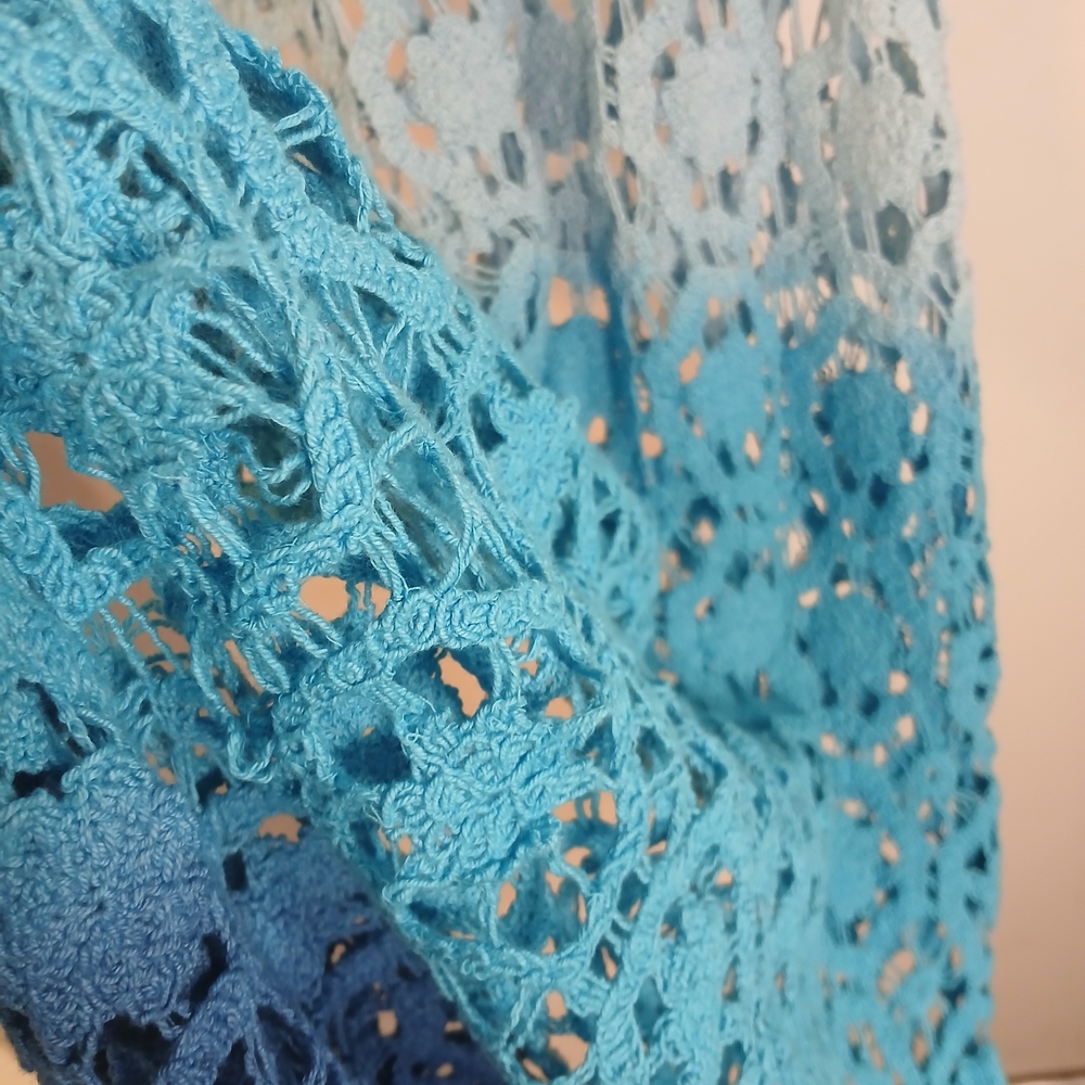 New! Altar'd State Blue Ombre Crochet Dress & Swim Cover Up S/M NWOT - Picture 5 of 9